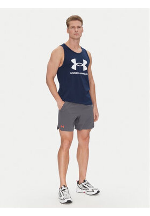 Under Armour Tank top Ua Sportstyle Logo Tank 1382883 Granatowy Loose Fit. Kolor: niebieski. Materiał: bawełna, syntetyk