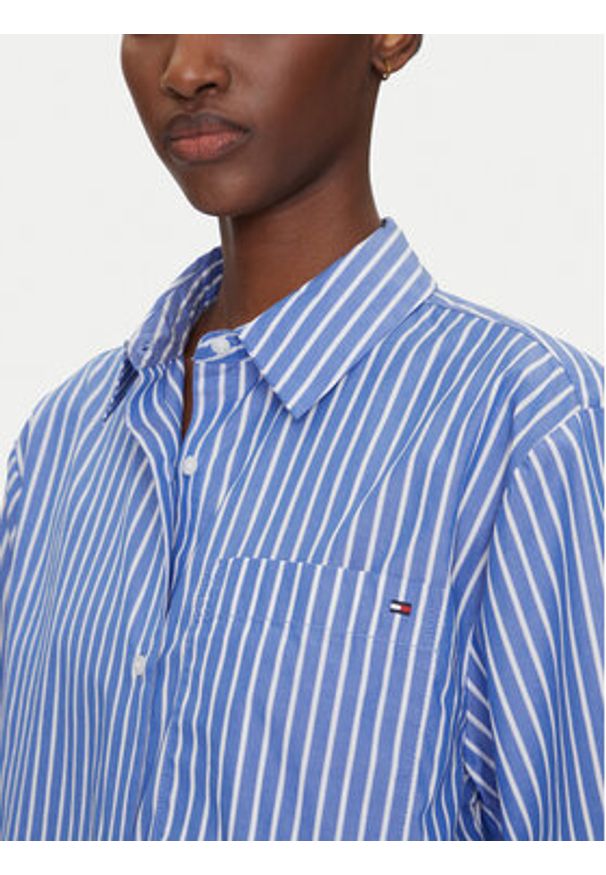 TOMMY HILFIGER - Tommy Hilfiger Koszula WW0WW44717 Niebieski Boxy Fit. Kolor: niebieski. Materiał: bawełna