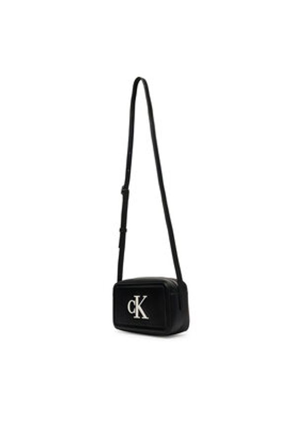 Calvin Klein Torebka Bold Ck Camera Bag LV04F3220G Czarny. Kolor: czarny. Materiał: skórzane