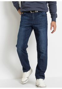 bonprix - Dżinsy ze stretchem Classic Fit Tapered z wzmocnionym krokiem. Kolor: niebieski