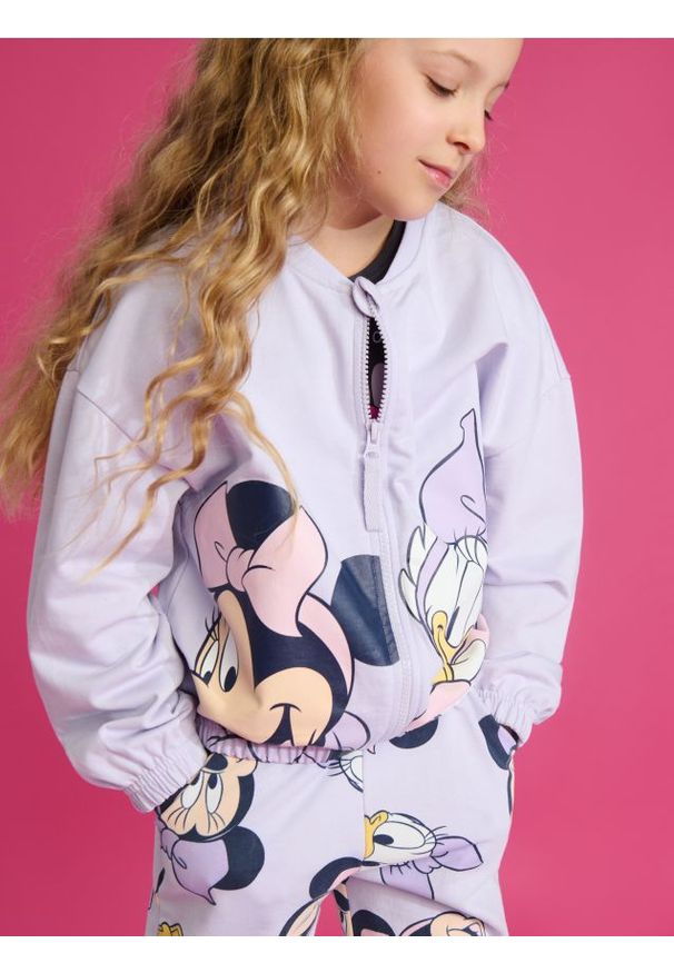 Sinsay - Bluza Disney - fioletowy. Typ kołnierza: bez kaptura. Kolor: fioletowy. Materiał: bawełna. Wzór: motyw z bajki