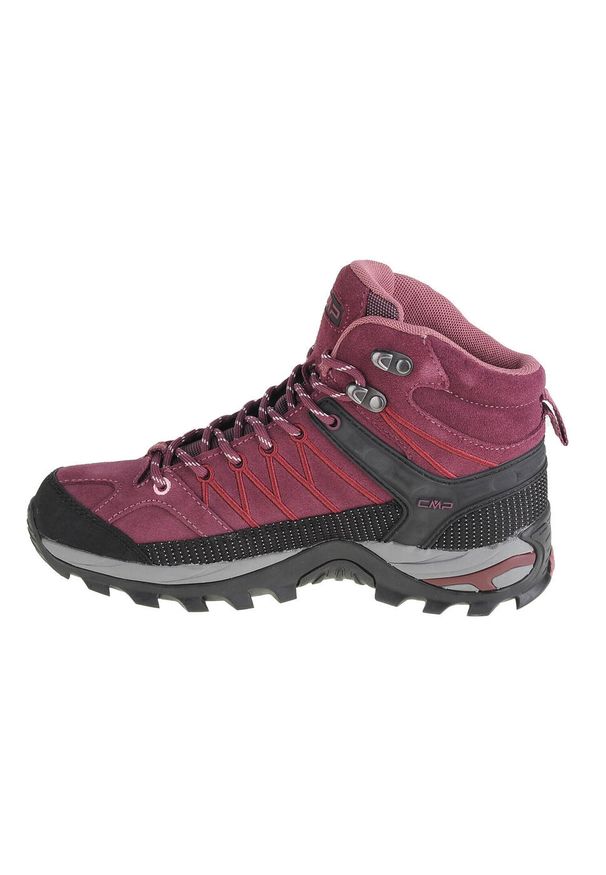 Buty trekkingowe damskie CMP Rigel Mid. Kolor: wielokolorowy, czarny, fioletowy. Materiał: guma, skóra, tkanina
