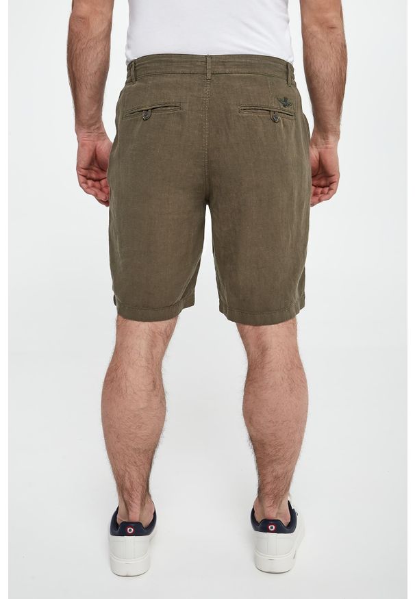 Aeronautica Militare - Bermudy męskie lniane AERONAUTICA MILITARE. Materiał: len