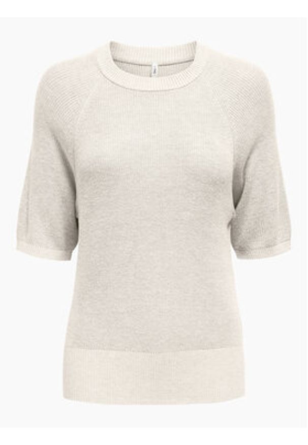 only - ONLY Sweter Lecia 15339541 Beżowy Regular Fit. Kolor: beżowy. Materiał: wiskoza