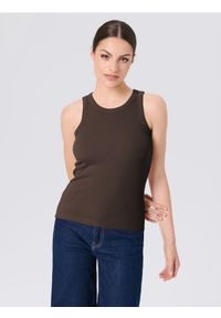 Sinsay - Tank top - brązowy. Kolor: brązowy