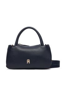 TOMMY HILFIGER - Tommy Hilfiger Torebka Th Logotape Mini Satchel AW0AW18743 Granatowy. Kolor: niebieski. Materiał: skórzane #6