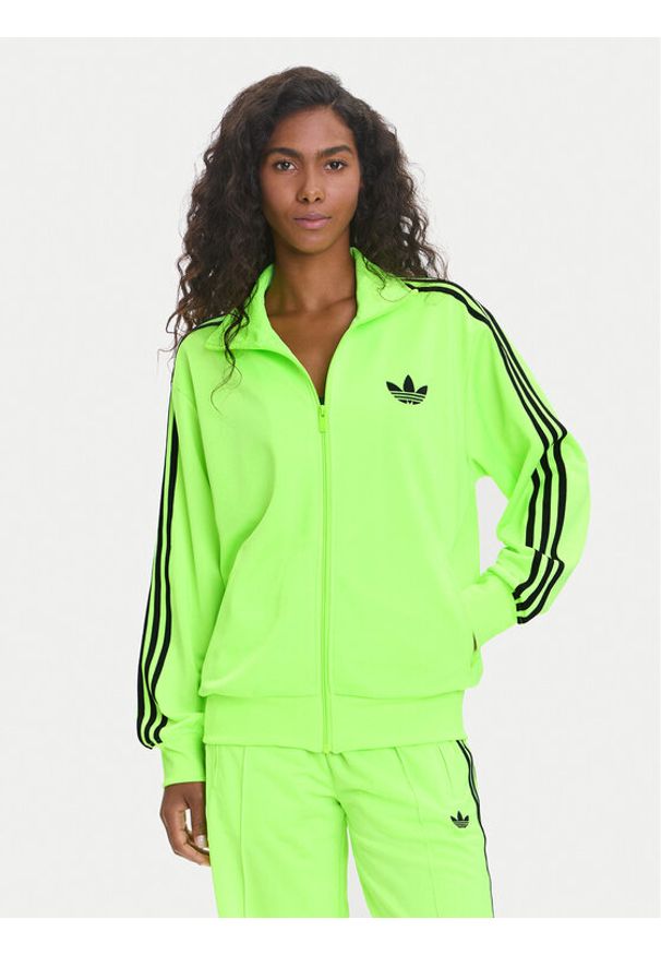 Adidas - adidas Bluza adicolor Classic Firebird JX7859 Zielony Loose Fit. Kolor: zielony. Materiał: syntetyk