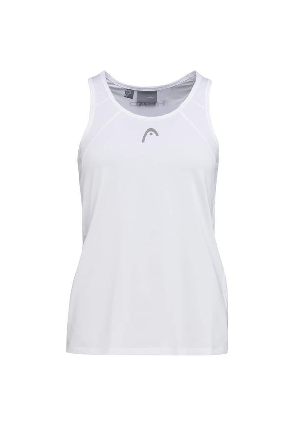 Head - Koszulka bez rękawów damska CLUB 22 Tank Top. Kolor: biały. Materiał: jersey, poliester, materiał. Długość rękawa: bez rękawów. Wzór: aplikacja. Sport: tenis