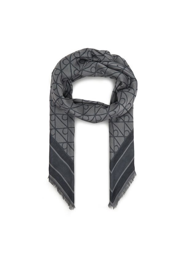Calvin Klein Chusta Emblem Aop Jacquard Square Scarf LV04F8080G Czarny. Kolor: czarny