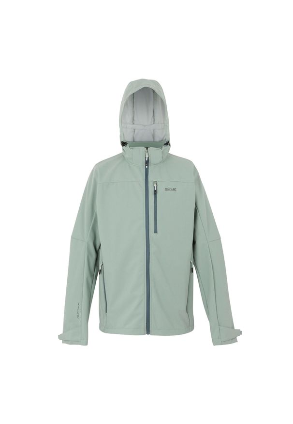 Regatta - Kurtka Softshellowa Męska Wodoodporność Arana. Kolor: szary, niebieski, wielokolorowy. Sport: turystyka piesza