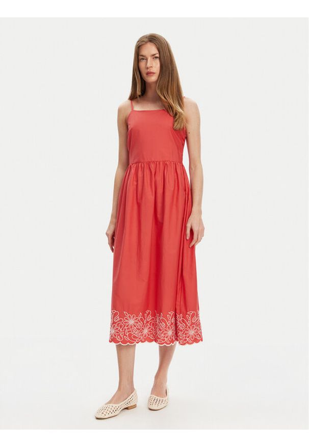 United Colors of Benetton - United Colors Of Benetton Sukienka letnia 4KUSDV0B7 Czerwony Regular Fit. Kolor: czerwony. Materiał: bawełna. Sezon: lato