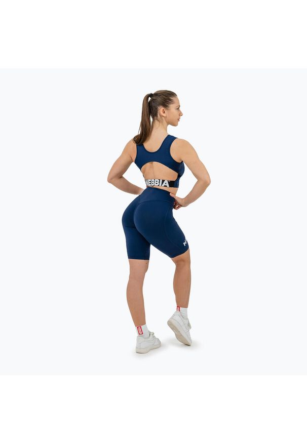 Top treningowy damski NEBBIA Gym Therapy Cropped. Kolor: niebieski. Sport: fitness