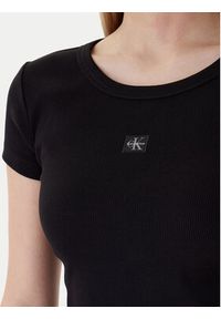 Calvin Klein Jeans T-Shirt LV047C200G Czarny Slim Fit. Kolor: czarny. Materiał: bawełna #4