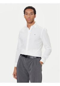 TOMMY HILFIGER - Tommy Hilfiger Koszula MW0MW40460 Biały Slim Fit. Kolor: biały. Materiał: bawełna #1