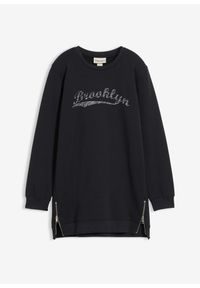 bonprix - Sukienka dresowa z czystej bawełny organicznej. Kolor: czarny. Materiał: dresówka, bawełna