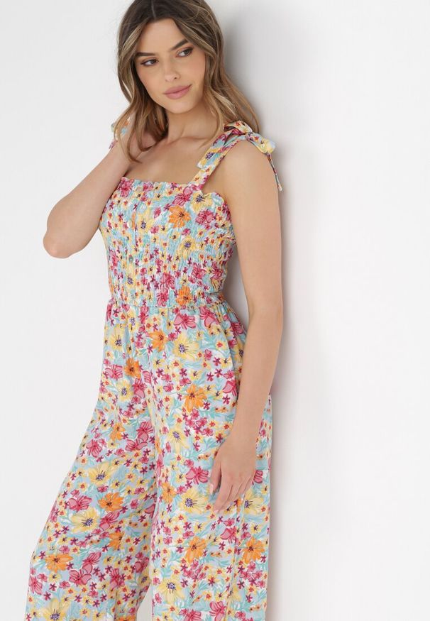 Born2be - Niebiesko-Różowy Kombinezon Alemonice. Kolor: niebieski. Długość rękawa: na ramiączkach. Długość: długie. Styl: klasyczny