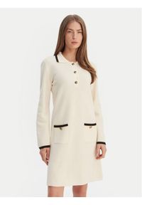 Luisa Spagnoli Sukienka dzianinowa Mariolina 100305 Beżowy Regular Fit. Kolor: beżowy. Materiał: wełna #1