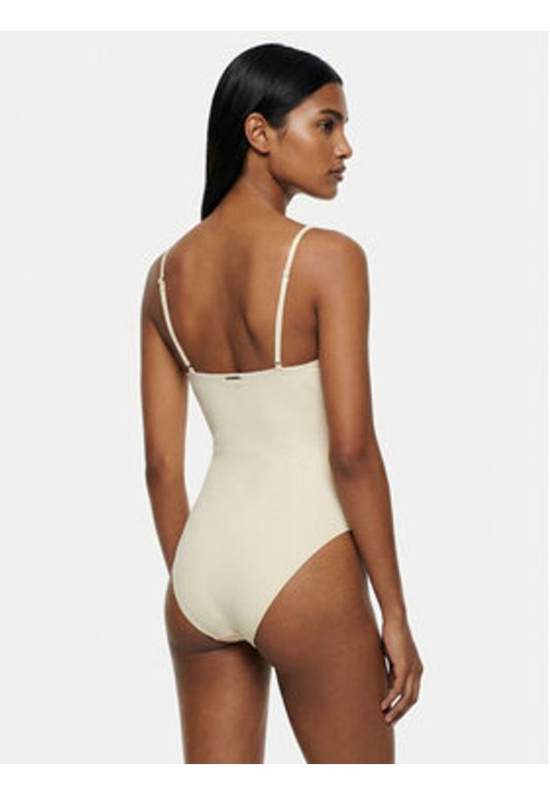 Calvin Klein Swimwear Strój kąpielowy LV00Q62709 Écru. Kolor: kremowy. Materiał: syntetyk