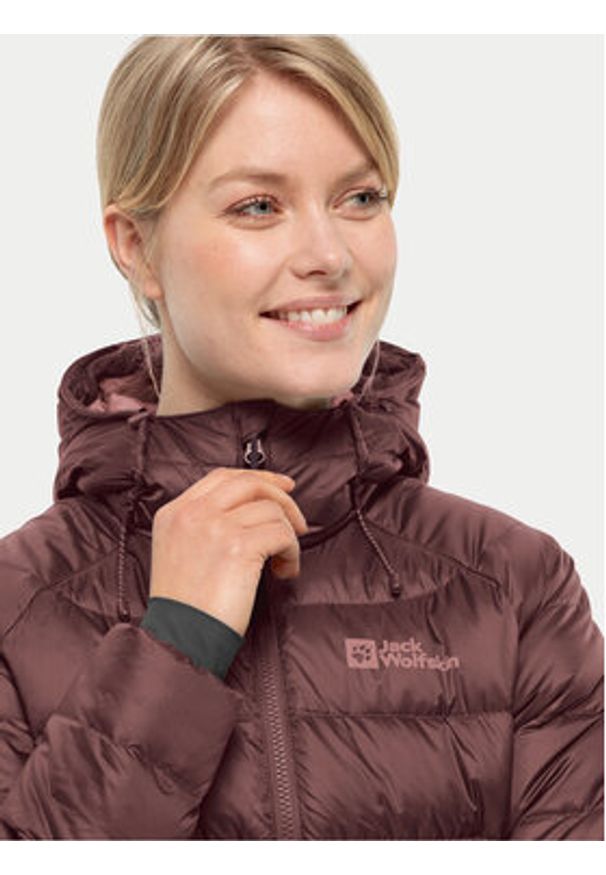 Jack Wolfskin Kurtka puchowa Nebelhorn Down Hoody 1207091 Bordowy Regular Fit. Kolor: czerwony. Materiał: puch, syntetyk