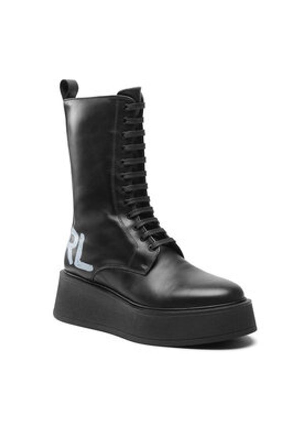 Karl Lagerfeld - KARL LAGERFELD Trzewiki KL42475 Czarny. Kolor: czarny. Materiał: skóra