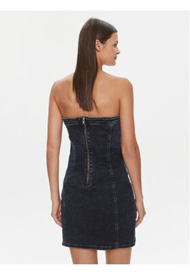 Calvin Klein Jeans Sukienka jeansowa J20J223237 Granatowy Slim Fit. Kolor: niebieski. Materiał: bawełna