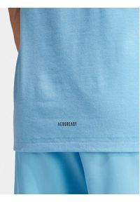 Adidas - adidas Koszulka techniczna Designed for Training IS3830 Błękitny Slim Fit. Kolor: niebieski. Materiał: syntetyk