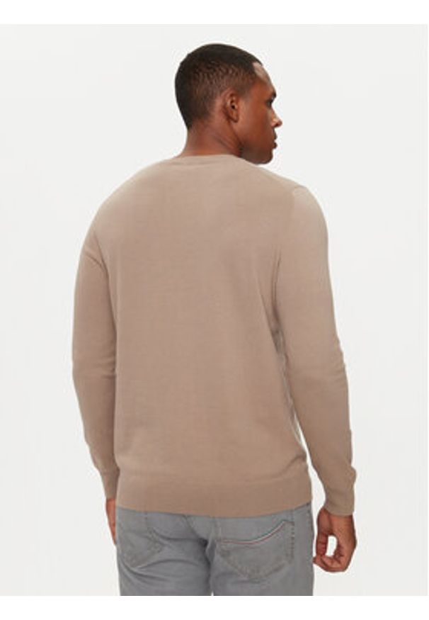 Sisley Sweter 10F2S1C78 Beżowy Slim Fit. Kolor: beżowy. Materiał: bawełna