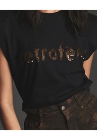 RETROFETE - Czarny t-shirt Eliana. Okazja: na co dzień. Kolor: czarny. Materiał: bawełna. Styl: casual #4