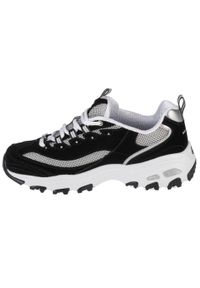 skechers - Buty do chodzenia damskie Skechers D'lites Roam Around. Kolor: czarny. Materiał: materiał, skóra. Szerokość cholewki: normalna. Sport: turystyka piesza