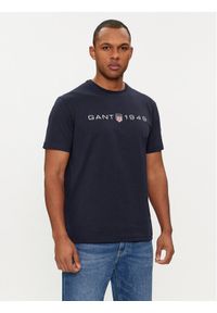 GANT - Gant T-Shirt Graphic 2003242 Granatowy Regular Fit. Kolor: niebieski. Materiał: bawełna