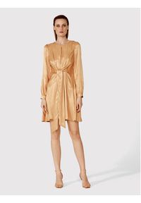 Simple Sukienka codzienna SUD075 Brązowy Regular Fit. Okazja: na co dzień. Kolor: brązowy. Materiał: wiskoza. Typ sukienki: proste. Styl: casual #5