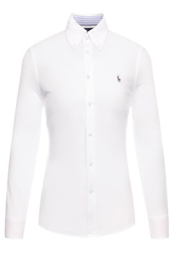 Polo Ralph Lauren Koszula Heidi 211664427003 Biały Slim Fit. Typ kołnierza: polo. Kolor: biały. Materiał: bawełna