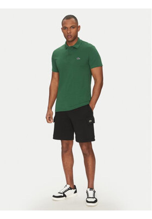 Lacoste T-Shirt TH9880 Czarny Classic Fit. Kolor: czarny. Materiał: bawełna