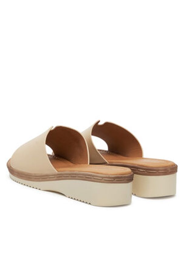 Clara Barson Klapki WFA3692-1 Écru. Kolor: kremowy. Materiał: materiał