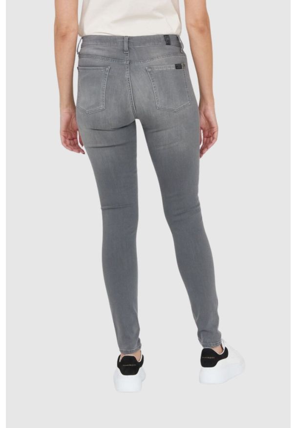 7 FOR ALL MANKIND Szare jeansy z wysokim stanem HW SKINNY. Stan: podwyższony. Kolor: szary