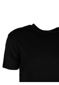 Les Hommes T-shirt | LS234335-469U | Back Lable | Mężczyzna | Czarny. Okazja: na co dzień. Kolor: czarny. Materiał: bawełna, lyocell. Wzór: aplikacja. Styl: casual #4