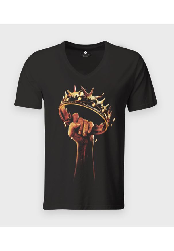 MegaKoszulki - Koszulka męska v-neck Korona Królów. Materiał: skóra, bawełna, materiał. Styl: klasyczny