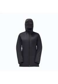 Kurtka zimowa damska Jack Wolfskin Stirnberg Ins. Typ kołnierza: kaptur. Kolor: czarny. Długość: długie. Sezon: zima. Sport: turystyka piesza, wspinaczka