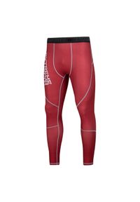 Legginsy sportowe męskie EXTREME HOBBY TRACE. Kolor: czerwony. Materiał: elastan, poliester