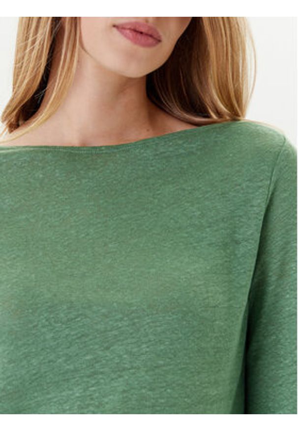 United Colors of Benetton - United Colors Of Benetton Bluzka 37UJD109X Zielony Regular Fit. Kolor: zielony. Materiał: len
