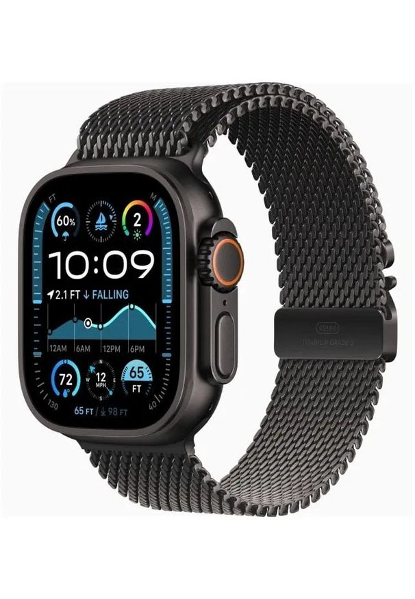 APPLE - Apple Watch Ultra 2 GPS + Cellular 49mm Black Titanium Case with Black Titanium Milanese Loop - L