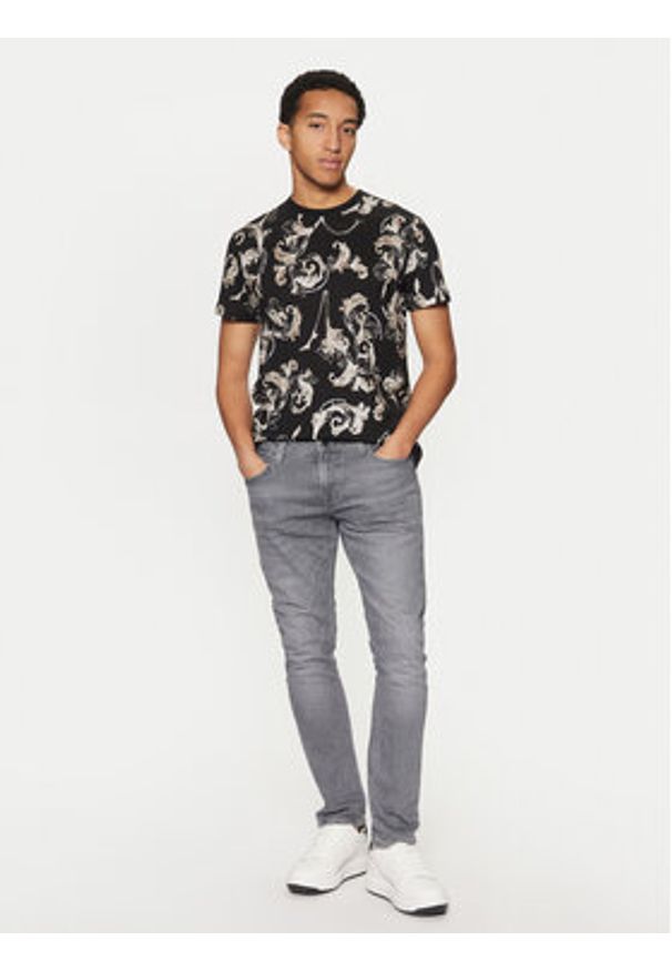 Versace Jeans Couture T-Shirt 78GAH6S0 Czarny Slim Fit. Kolor: czarny. Materiał: bawełna