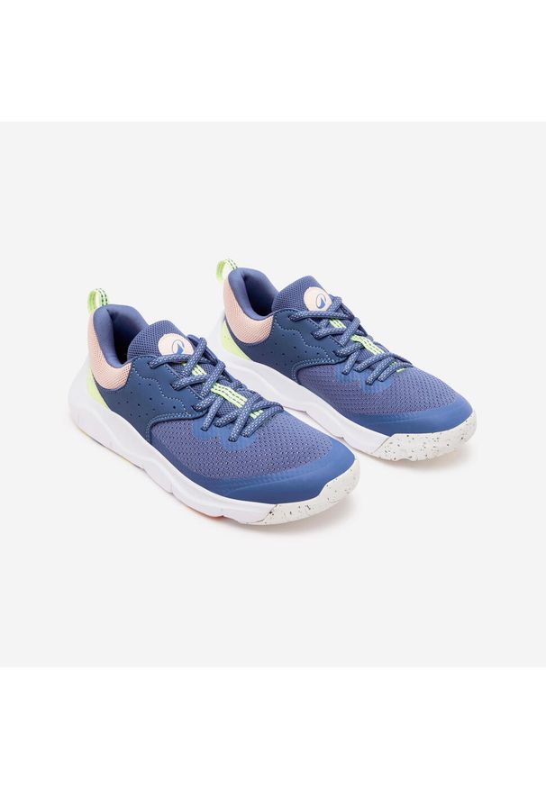 Buty sportowe dla dzieci Decathlon Playful Fast Laces. Kolor: różowy, niebieski, wielokolorowy, żółty. Materiał: kauczuk, tkanina. Szerokość cholewki: normalna. Sport: turystyka piesza