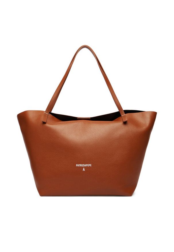 Patrizia Pepe Torebka 2B0130/L148-B111 Brązowy. Kolor: brązowy. Materiał: skórzane