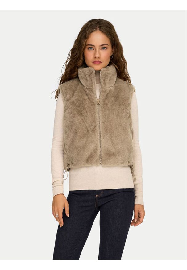 only - ONLY Bezrękawnik Dana 15348986 Beżowy Regular Fit. Kolor: beżowy. Materiał: syntetyk. Długość rękawa: bez rękawów