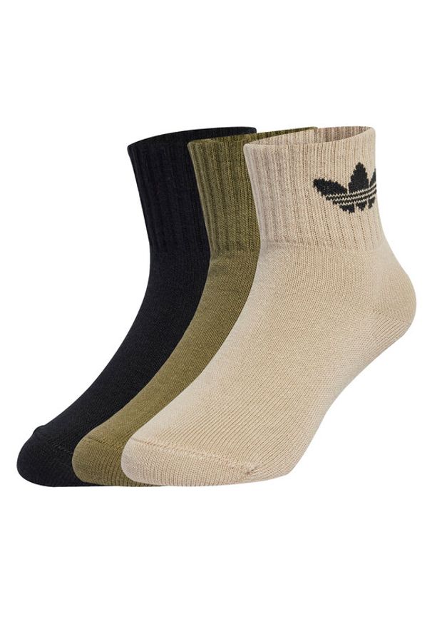 Adidas - adidas Zestaw 3 par wysokich skarpet dziecięcych JW2934 Kolorowy. Materiał: materiał, bawełna. Wzór: kolorowy