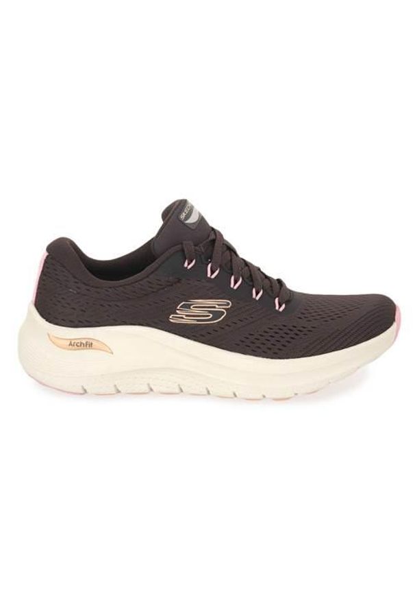 skechers - Buty do chodzenia damskie Skechers Pew Arch Fit. Zapięcie: sznurówki. Kolor: wielokolorowy. Materiał: syntetyk, tkanina, materiał. Szerokość cholewki: normalna. Sport: turystyka piesza