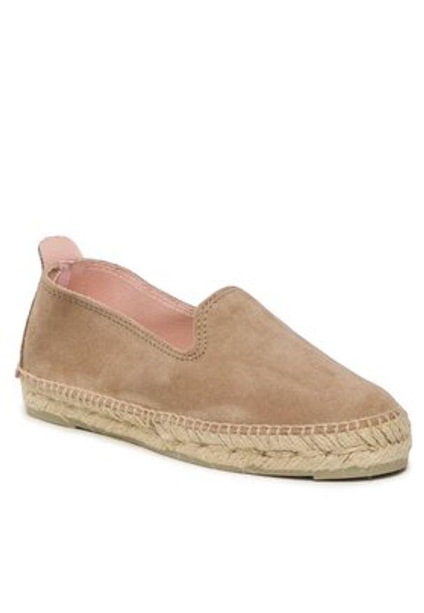 Manebi Espadryle Flat Espardilles W 1.9 N0 Beżowy. Kolor: beżowy. Materiał: skóra, zamsz
