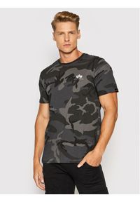 Alpha Industries T-Shirt Backprint T Camo 128507C Czarny Regular Fit. Kolor: czarny. Materiał: bawełna
