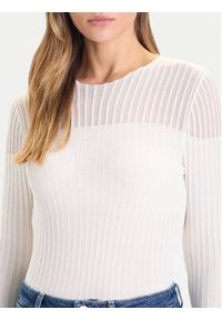 Guess Sweter W5BR62 Z0890 Écru Slim Fit. Materiał: syntetyk